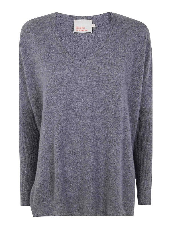 ABSOLUT CASHMERE: Strickpullover mit Rundhalsausschnitt - Rundhalspullover - Grau