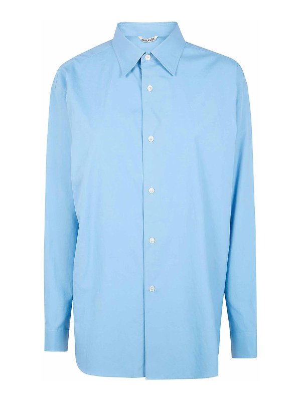 AURALEE: Chemises - Chemise - Bleu