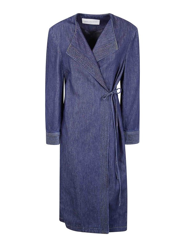 DRIES VAN NOTEN: ロングコート - ロングコート - ブルー