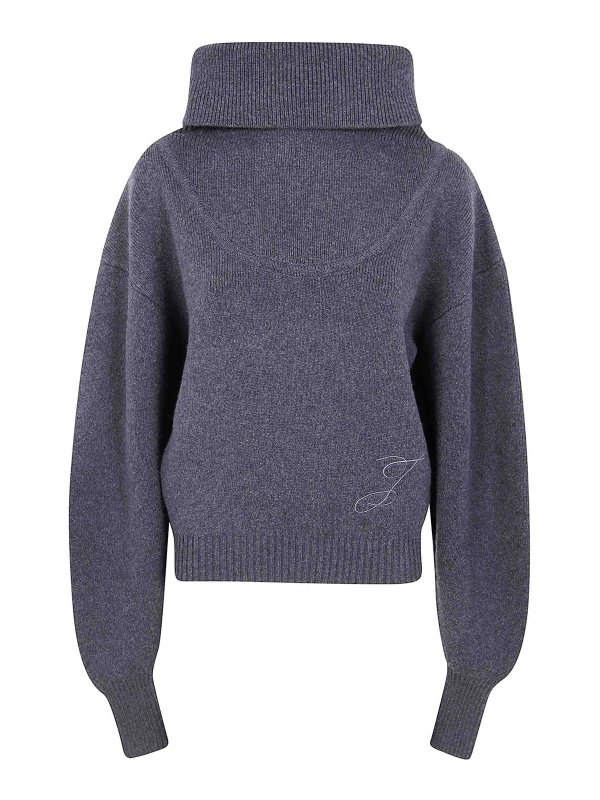 JACQUEMUS: Strickpullover mit Rundhalsausschnitt - Rundhalspullover - Grau