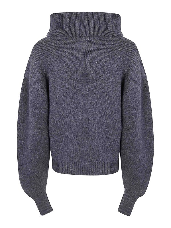 JACQUEMUS: Strickpullover mit Rundhalsausschnitt online - Rundhalspullover - Grau