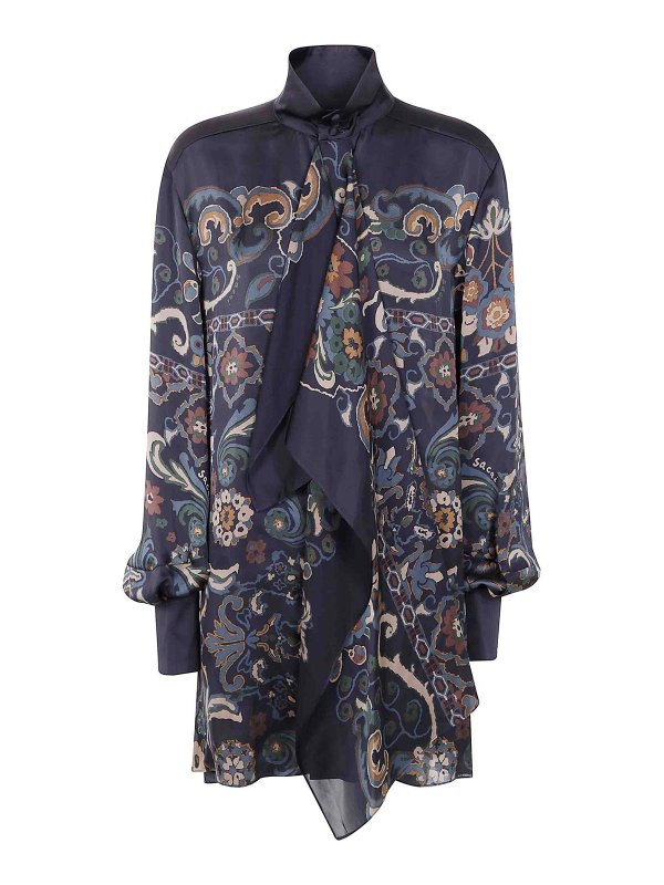 Sacai: ショートドレス - ショートドレス - ブルー