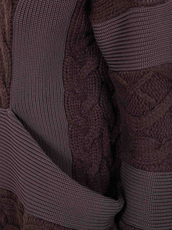 The Best Shops Sacai: Strickpullover mit Rundhalsausschnitt - Rundhalspullover - Braun