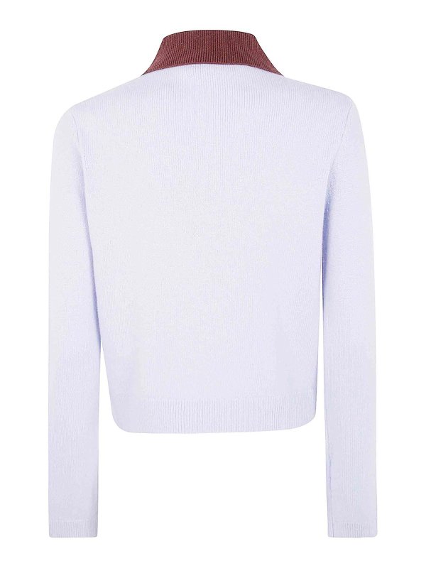 Self Portrait: polo shirts online - Contrast Collar Knit