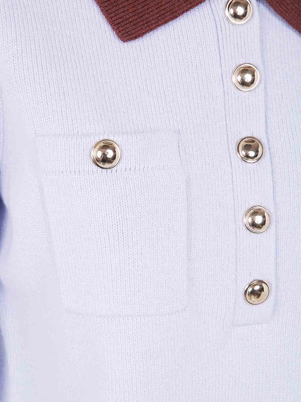 The Best Shops Self Portrait: polo shirts - Contrast Collar Knit