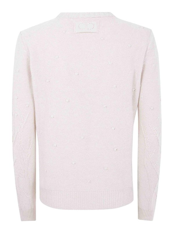 TWINSET: Strickpullover mit Rundhalsausschnitt online - Rundhalspullover - Nude