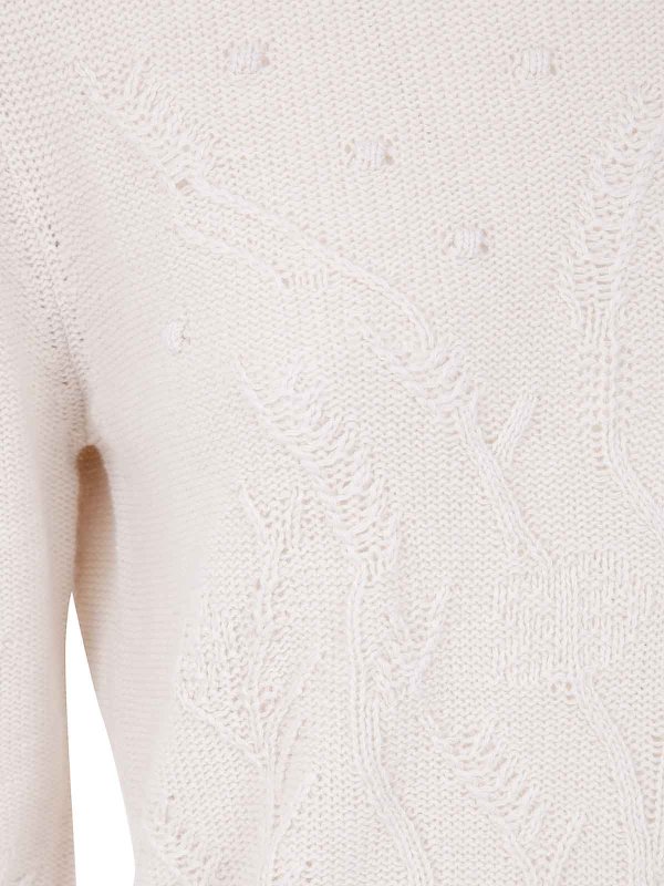 The Best Shops TWINSET: Strickpullover mit Rundhalsausschnitt - Rundhalspullover - Nude