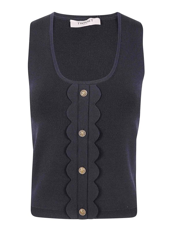 TWINSET: Tops & Débardeurs - Top - Noir