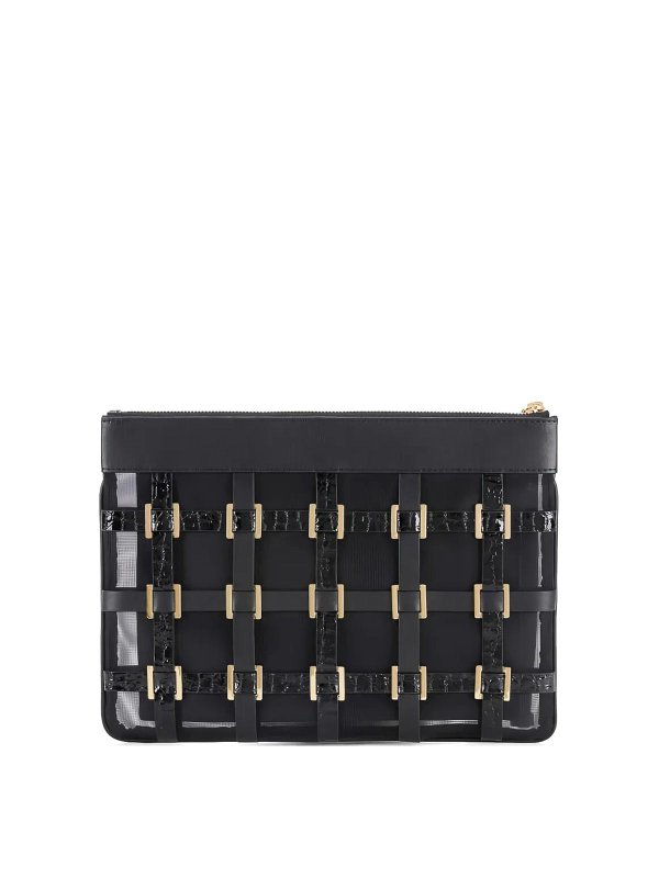 ELISABETTA FRANCHI: クラッチバッグ - クラッチバッグ - 黒