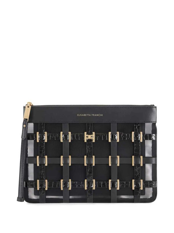 ELISABETTA FRANCHI: クラッチバッグ online - クラッチバッグ - 黒