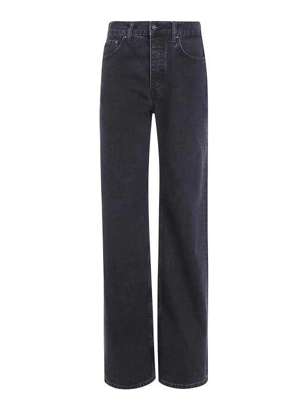 ANINE BING: Jeans Rectos - Vaqueros Rectos - Negro