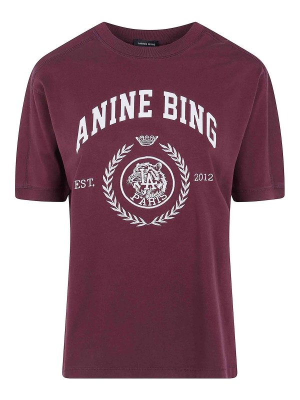 ANINE BING: t-shirts - jaylin tee collegiate