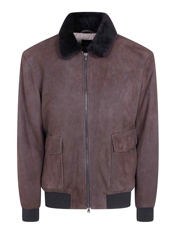 BARBA: leather jacket - Boston Aviator Jacket