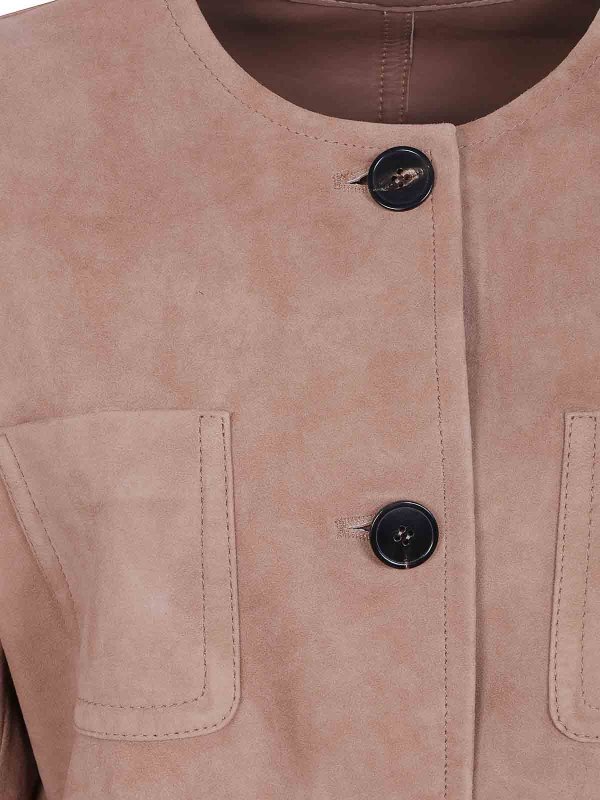 The Best Shops Max Mara: Lederjacken - Lederjacke - Braun