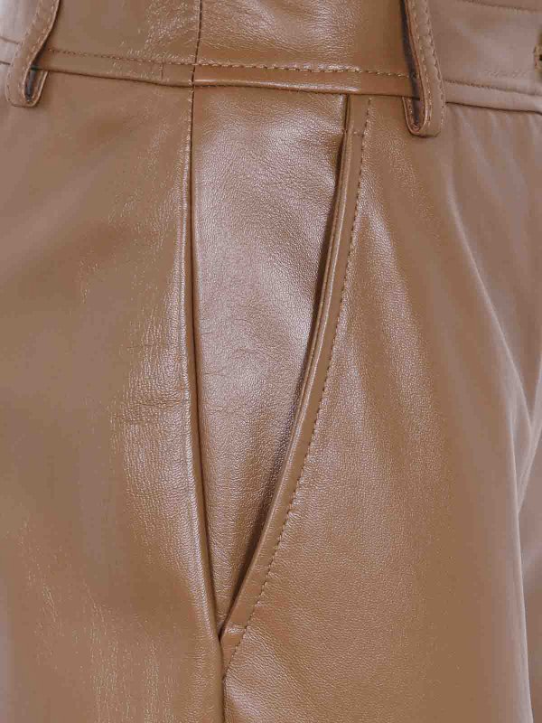 The Best Shops Max Mara: Lederhosen - Lederhose - Braun