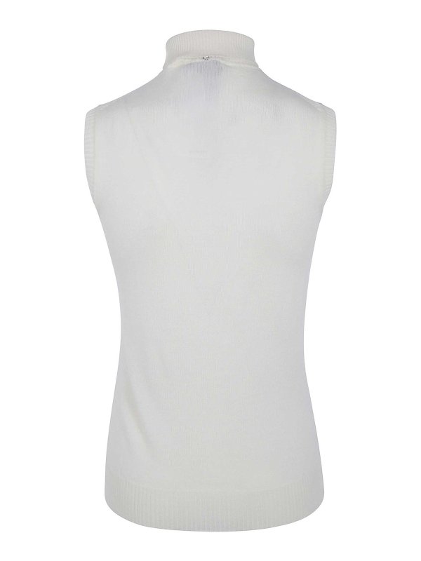SPORTMAX: Strickpullover mit Rundhalsausschnitt online - Rundhalspullover - Weiß