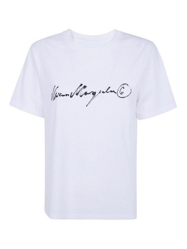 MM6 MAISON MARGIELA: T-shirts - T-Shirt - Weiß
