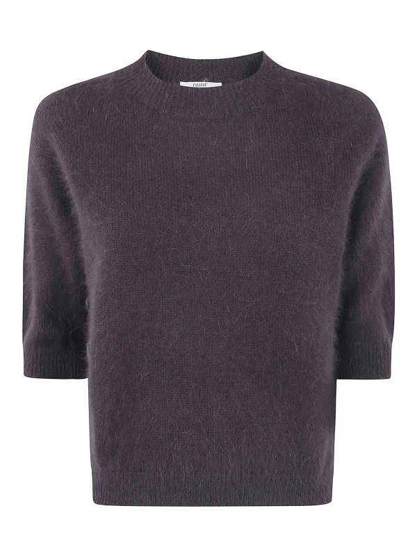 NUUR: Strickpullover mit Rundhalsausschnitt - Rundhalspullover - Braun