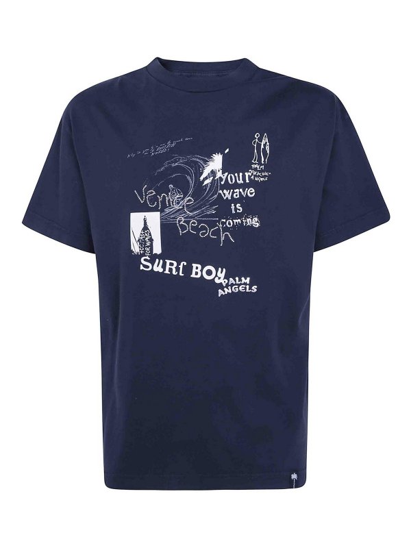 Palm Angels: t-shirts - Surf Boy Regular Tee