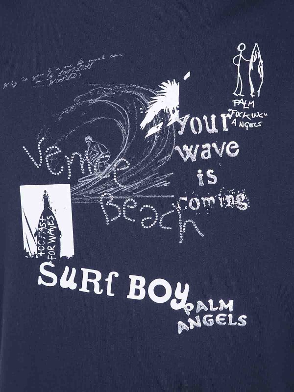 The Best Shops Palm Angels: t-shirts - Surf Boy Regular Tee