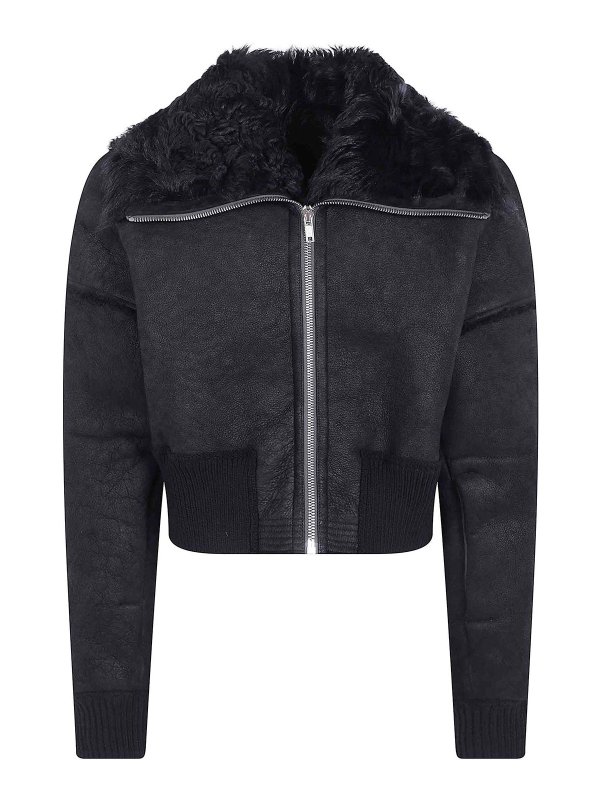 RICK OWENS: レザージャケット - レザージャケット - 黒