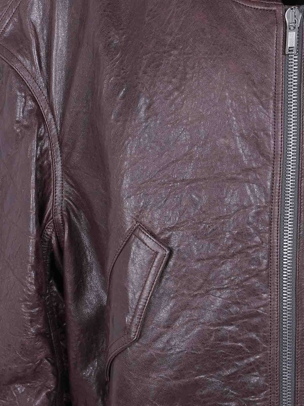 The Best Shops RICK OWENS: Lederjacken - Lederjacke - Grau