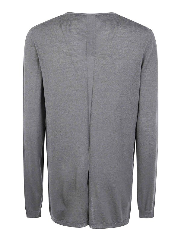 RICK OWENS: Strickpullover mit Rundhalsausschnitt online - Rundhalspullover - Grau