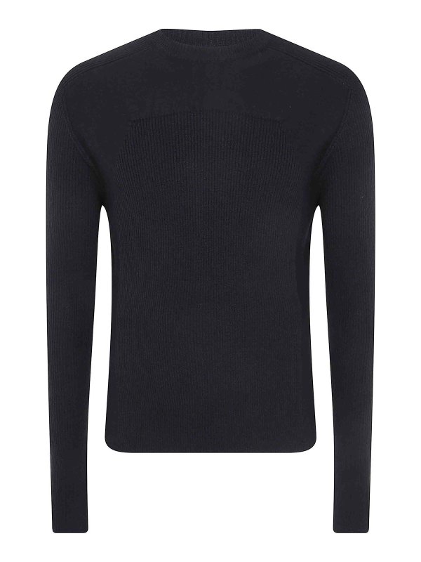 RICK OWENS: Strickpullover mit Rundhalsausschnitt - Rundhalspullover - Schwarz