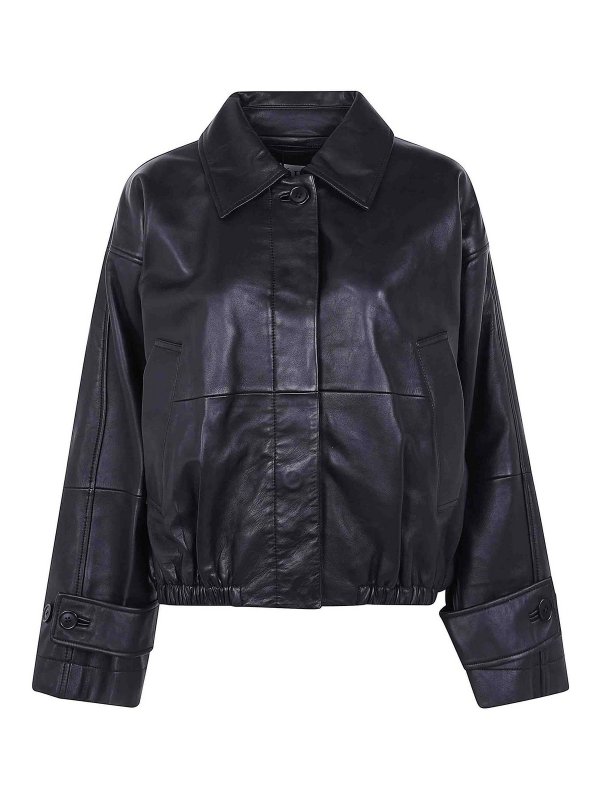 ROHE: padded jackets - Leather Blouson Jacket