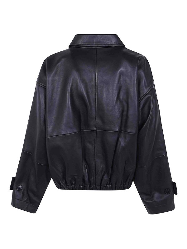 ROHE: padded jackets online - Leather Blouson Jacket