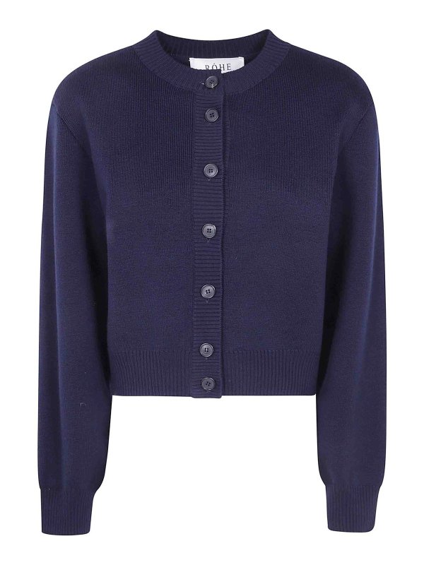 ROHE: cardigans - Statement Shoulder Cardigan
