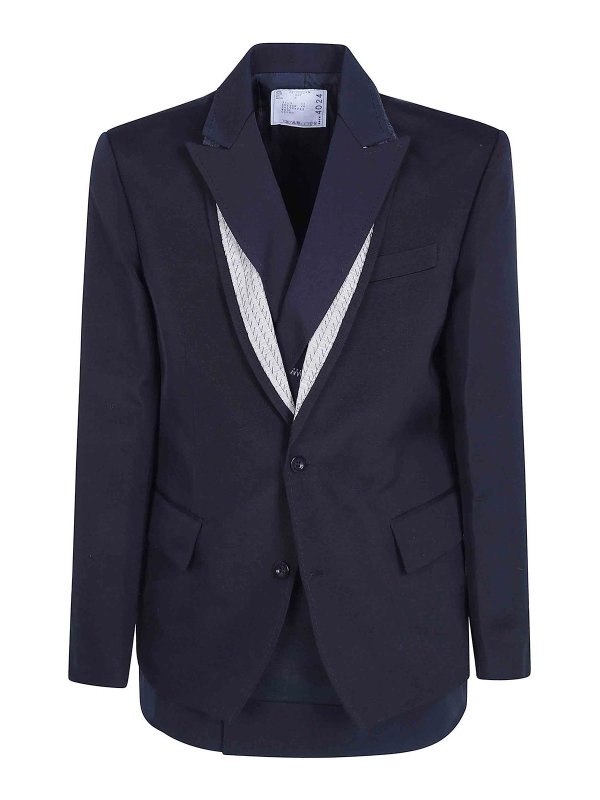 Sacai: Lederjacken - Lederjacke - Schwarz