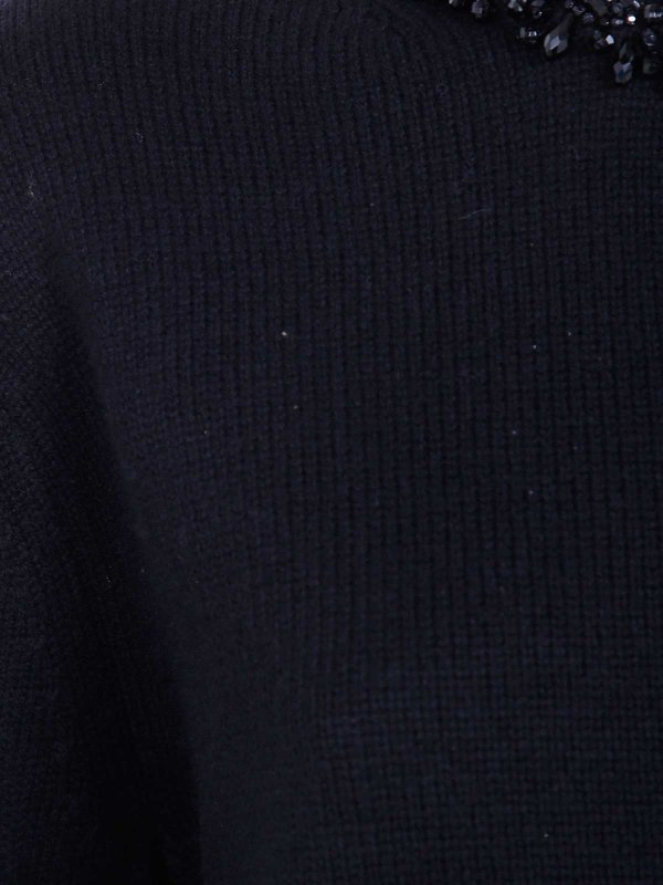 The Best Shops Semicouture: Strickpullover mit Rundhalsausschnitt - Rundhalspullover - Schwarz