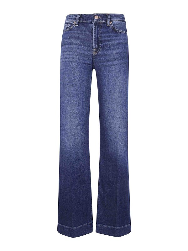 7 FOR ALL MANKIND: ストレートジーンズ - ストレートジーンズ - ブルー