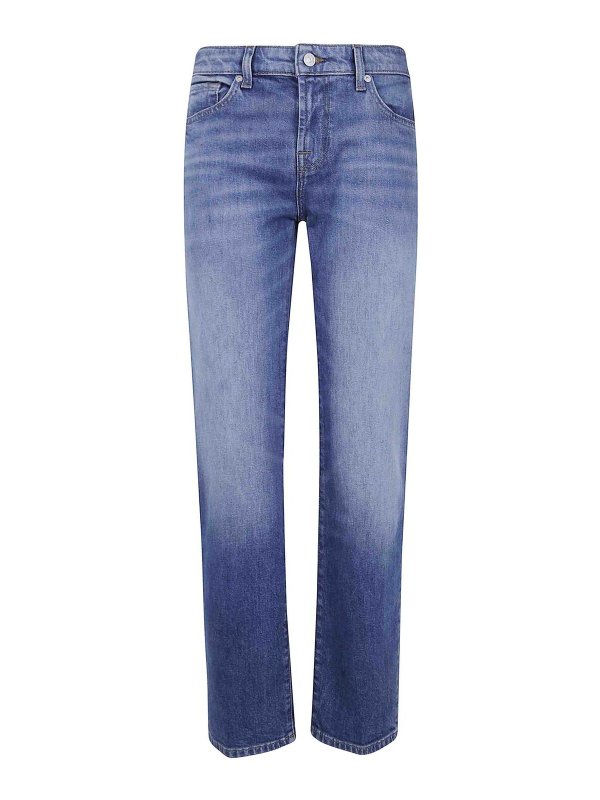 7 FOR ALL MANKIND: ストレートジーンズ - ストレートジーンズ - ブルー