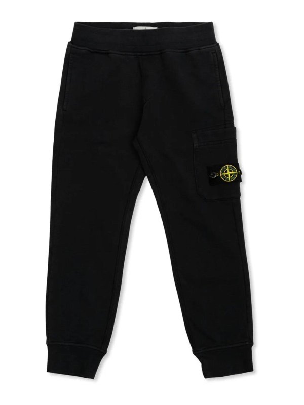 Stone Island Junior: カジュアルトラウザー - カジュアルパンツ - 黒