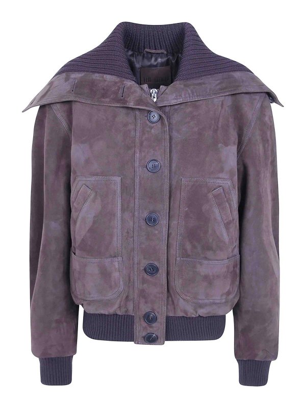 The Attico: bombers - Suede Bomber Jacket