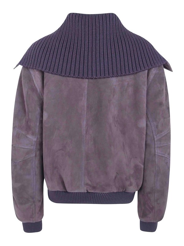 The Attico: bombers online - Suede Bomber Jacket