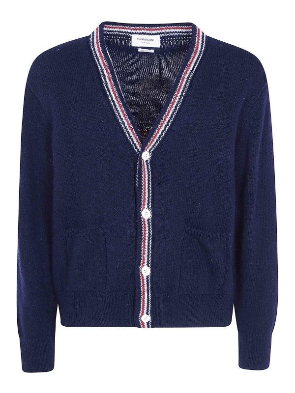 THOM BROWNE: Cardigans - Cardigan - Blau