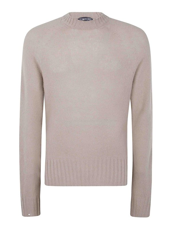 TOM FORD: Strickpullover mit Rundhalsausschnitt - Rundhalspullover - Braun