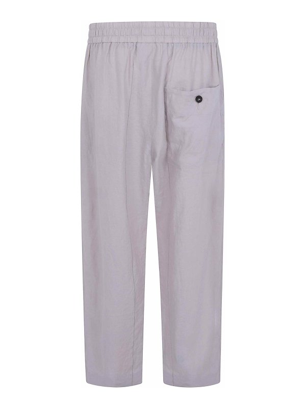 ZIGGY CHEN: casual trousers online - Thin Stripe Drawstring Trousers