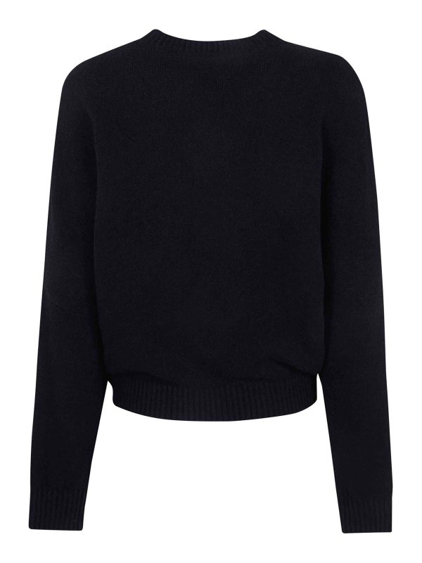 AMIRI: Strickpullover mit Rundhalsausschnitt online - Rundhalspullover - Schwarz