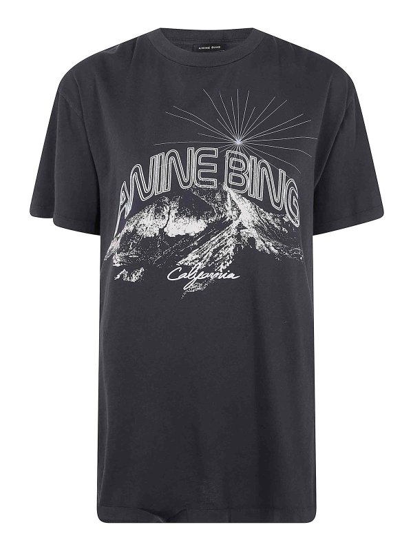 ANINE BING: T-shirts - T-Shirt - Schwarz