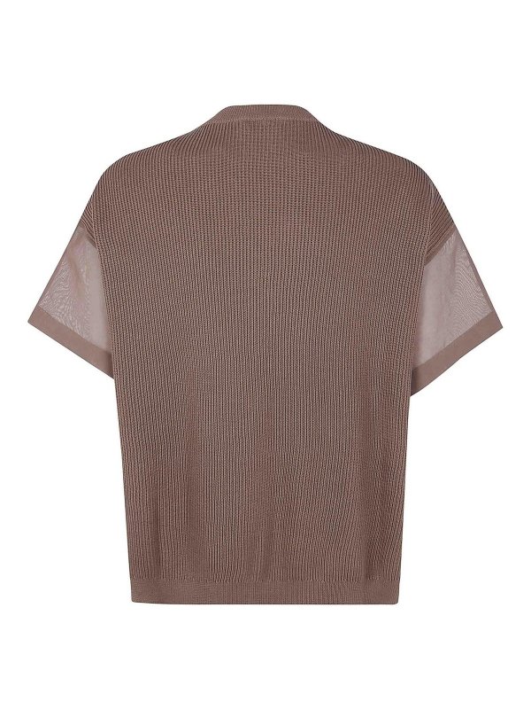 BRUNELLO CUCINELLI: クルーネック online - クルーネック - ブラウン