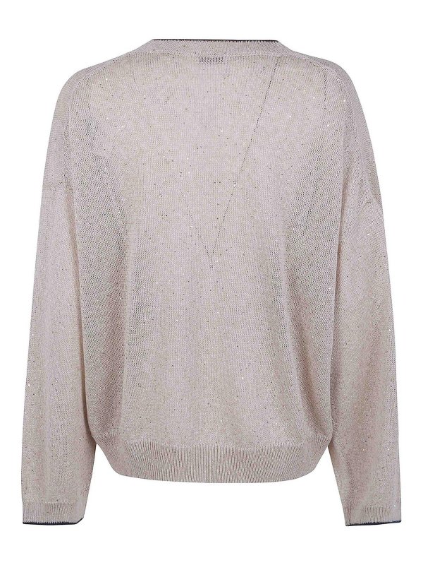 BRUNELLO CUCINELLI: Strickpullover mit Rundhalsausschnitt online - Rundhalspullover - Nude