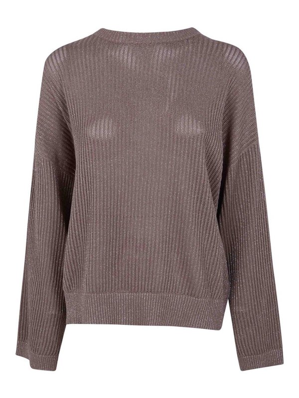 BRUNELLO CUCINELLI: Strickpullover mit Rundhalsausschnitt - Rundhalspullover - Nude