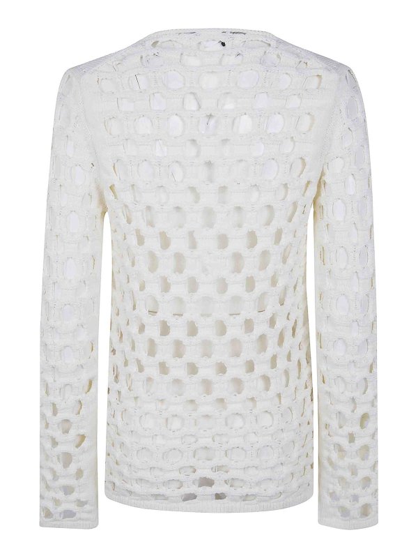 COMME DES GARCONS: Strickpullover mit Rundhalsausschnitt online - Rundhalspullover - Weiß