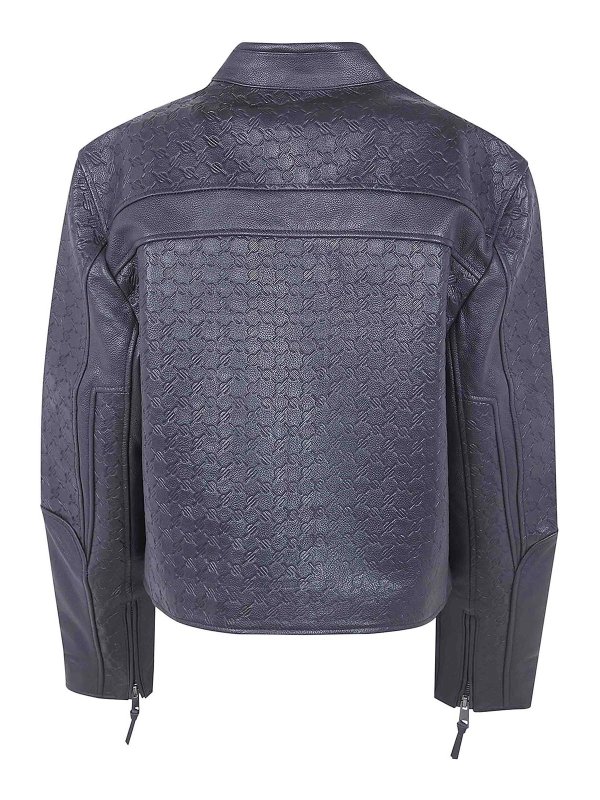 DAILY PAPER: leather jacket online - Structured Leather Jacket