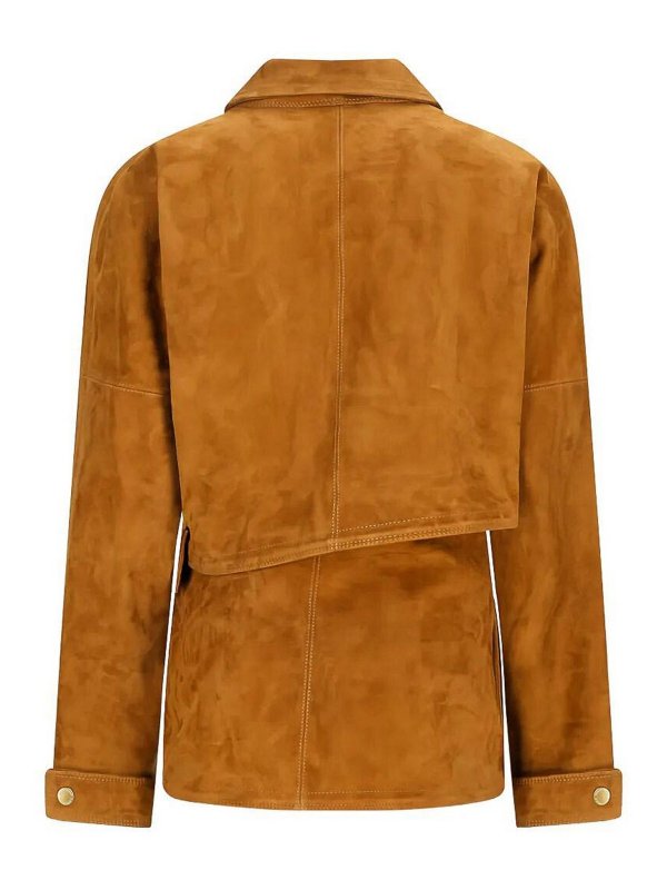 DARKPARK: leather jacket online - Cindy Suede Contour Jacket