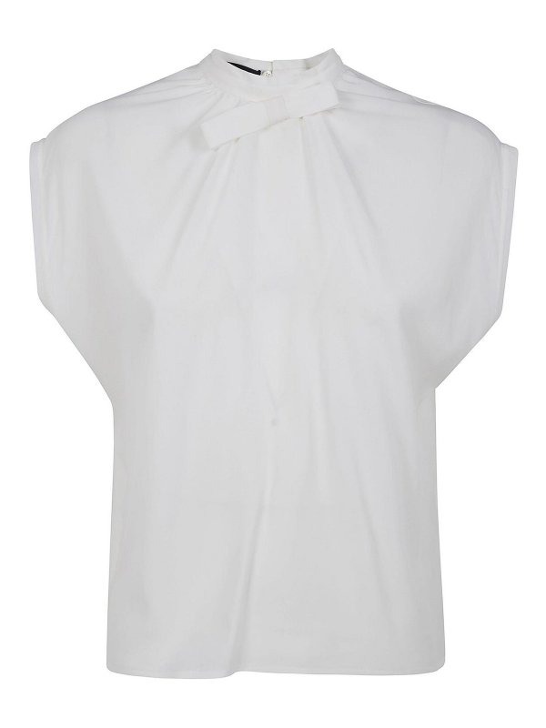 DRHOPE: blouses - Silk Blend Bow Blouse